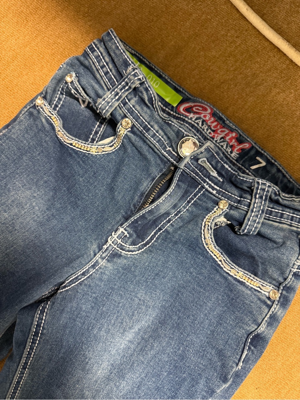 Cowgirl Hardware Girls' Blue Embellished Jeans - Size 7